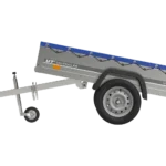Remorque Garden Trailer 200 Kipp avec roue jockey et bâche plate bleue