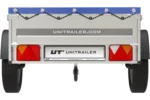 Remorque Garden Trailer 200 Kipp avec roue jockey et bâche plate bleue – Image 10