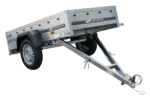 Remorque grillagée 200×106 avec bâche plate bleue, ridelles grillagées et roue jockey – Garden Trailer 200 KIPP – Image 6