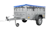 Remorque grillagée 200×106 avec bâche plate bleue, ridelles grillagées et roue jockey – Garden Trailer 200 KIPP – Image 7