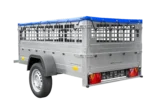 Remorque grillagée 200×106 avec bâche plate bleue, ridelles grillagées et roue jockey – Garden Trailer 200 KIPP – Image 9