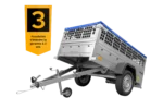 Remorque grillagée 200×106 avec bâche plate bleue, ridelles grillagées et roue jockey – Garden Trailer 200 KIPP – Image 12