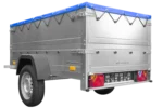 Cliquez pour agrandir Remorque neuve 200×106 avec bâche plate, rehausses de ridelles et roue jockey – Garden Trailer 200 KIPP – Image 9