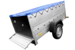 Cliquez pour agrandir Remorque neuve 200×106 avec bâche plate, rehausses de ridelles et roue jockey – Garden Trailer 200 KIPP – Image 10