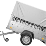 Remorque simple essieu 200×106 avec bâche haute, arceau, rehausses de ridelles et roue jockey – Garden Trailer 200 KIPP